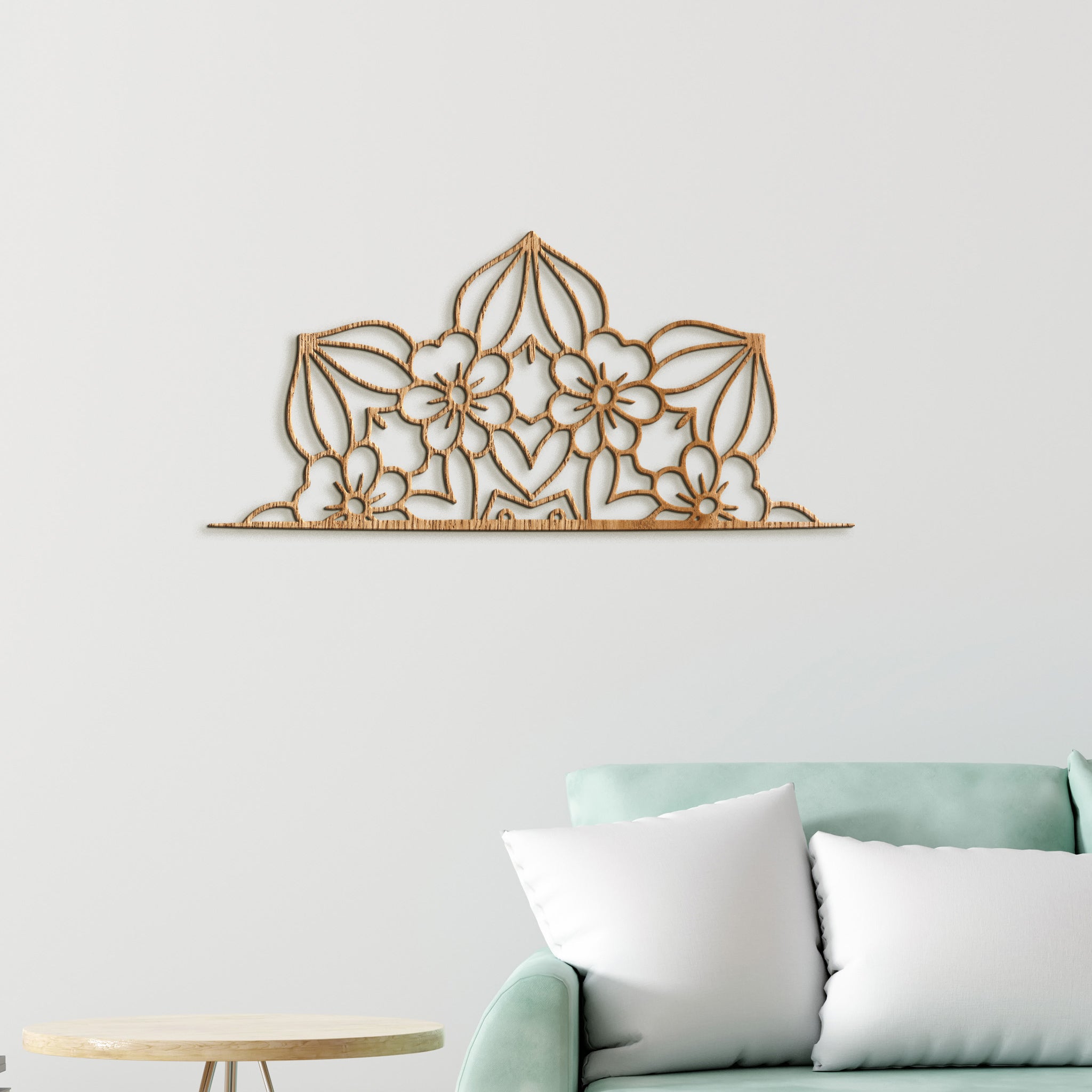 Drevená mandala polkruh CROWN